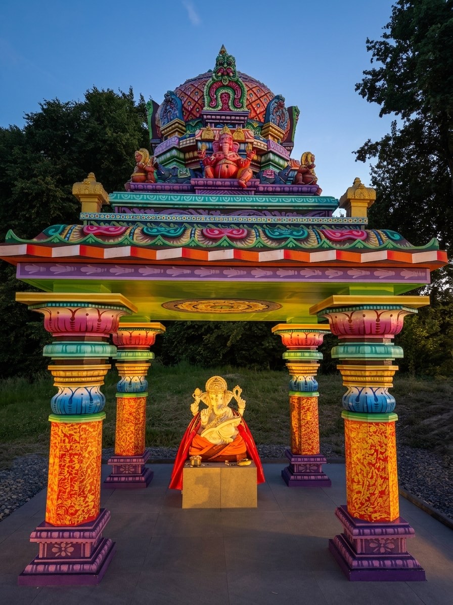 Ganesha statue at the ashram