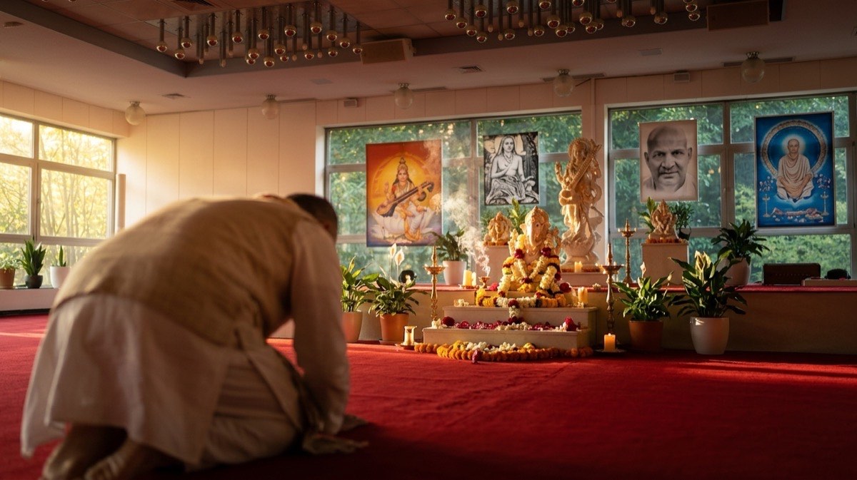 Prayer and meditation at the ashram